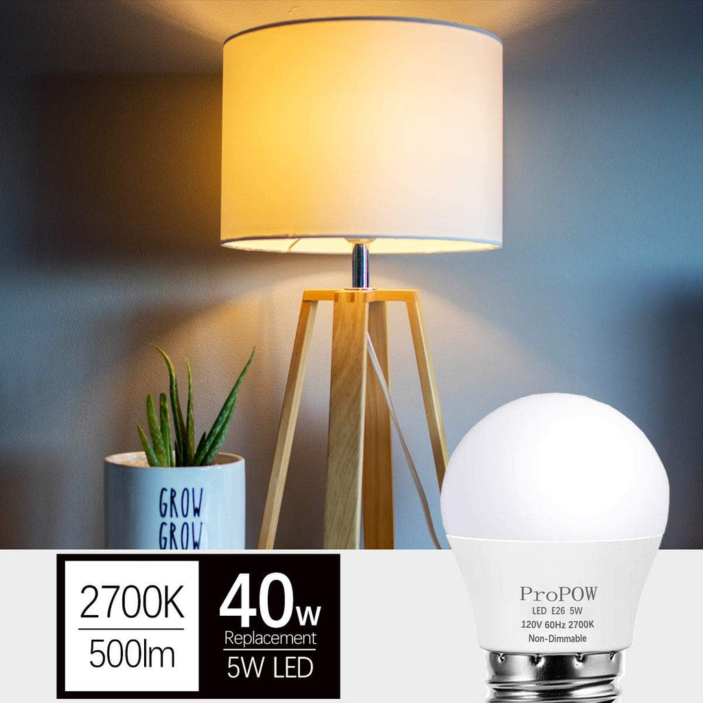 A15 LED Bulb 40 Watt Equivalent, 5W LED Light Bulbs, Soft White 2700K Energy Saving Low Watt Light Bulbs,E26 Base (4 Pack)