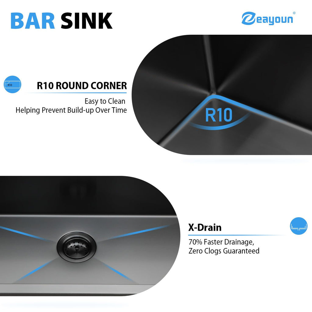 12 Inch Gunmetal Black Undermount Bar Sink
