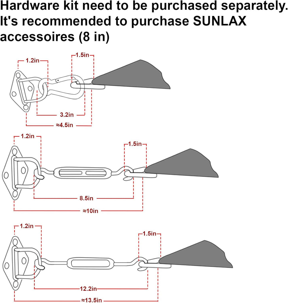 Large Sun Shade Sail 16' x 20' Dark Grey Rectangle Outdoor Canopy | Outdoor sun shade sail for backyard, patio