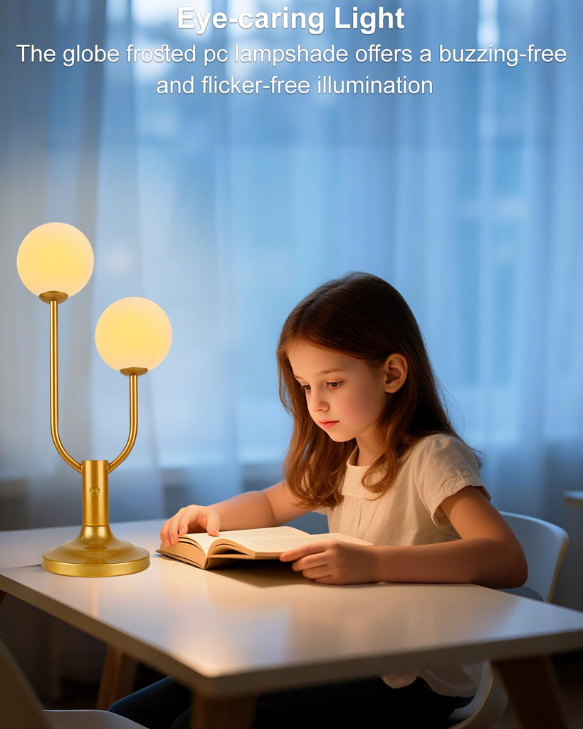 Globe Gold Table Lamp Gift Dimmable G9 Bulbs Included