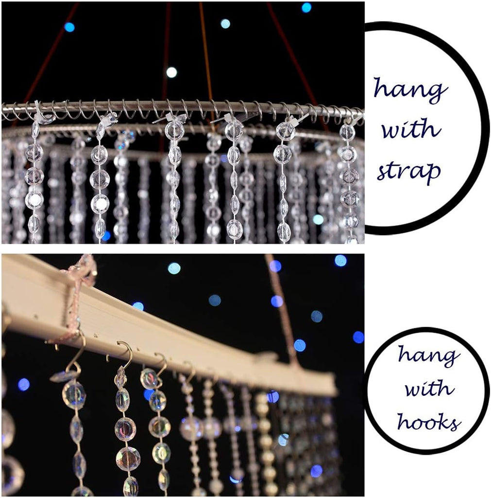 200 ft Crystal Beads by The Roll Crystal Bead String Chain Crystal Garland Roll for Wedding Party Decorations