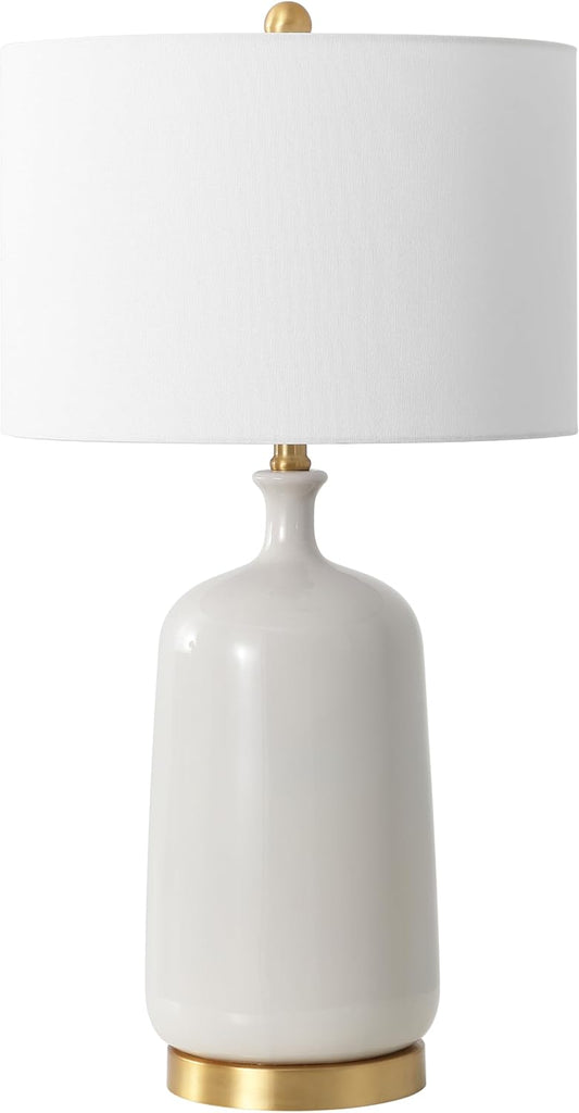 Stevie 28-inch Cream/Brass Ceramic Table Lamp (LED Bulb Included)