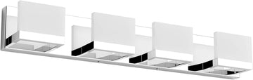 Dimmable Modern 4 Lights LED Vanity Light Up and Down Chrome Bathroom Wall Light Fixtures Over Mirror(White Light
