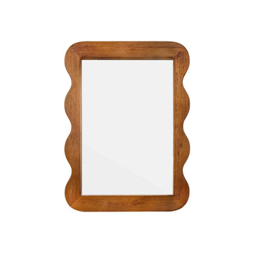 Wooden Mirror 16 X 12in Frame Walnut Brown Wood Rustic Wall Mirror