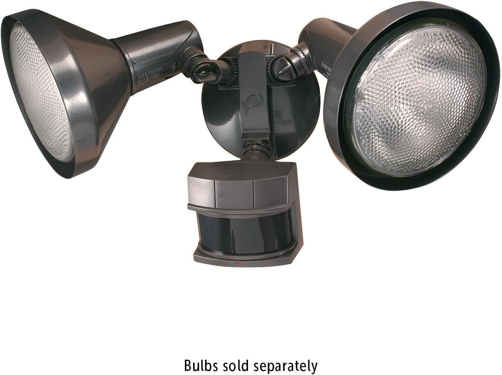 180-Degree 240 W Twin Head Black Hardwired Motion Sensor Security Flood Light with MotionBright