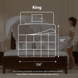 Goose Feather Down Fiber Comforters King, Extra Fluffy White Duvet Insert, Ultra-Soft, Breathable