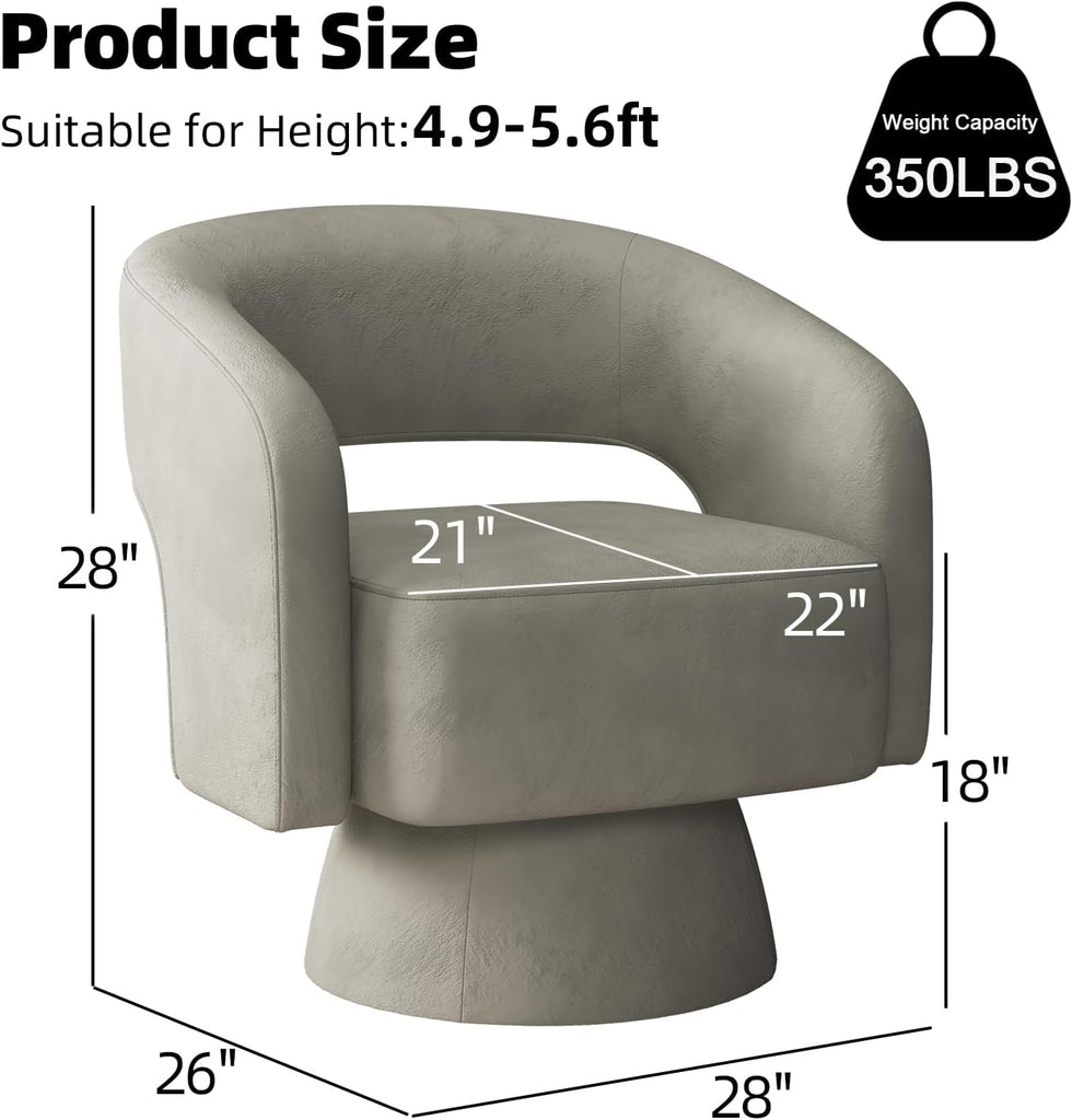 Swivel Barrel Chair Set of 2, Swivel Accent Chair with Thickened Soft Cushion, Modern Chair with Velvet, Comfy Round