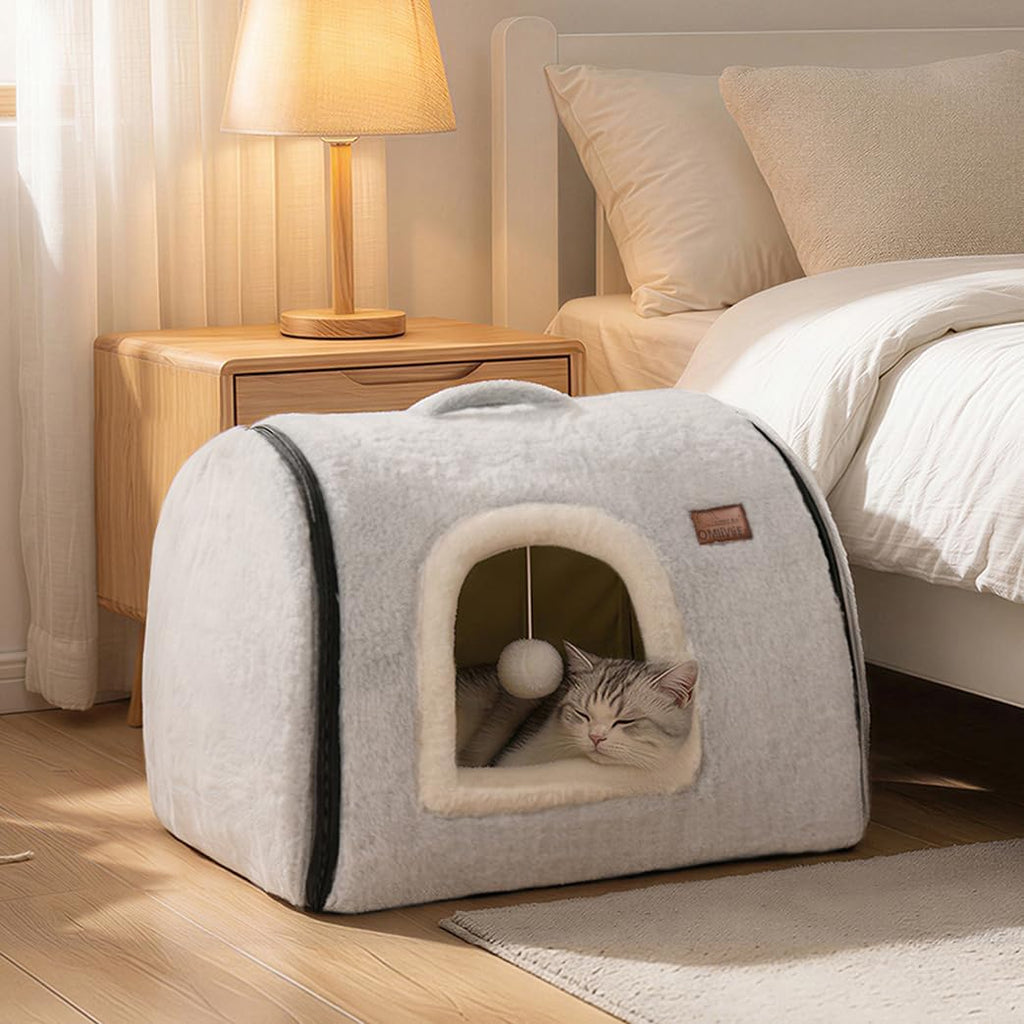 Cat Bed cave-cat beds for Indoor Cats,Soft and Comfortable,Cute cat House,with Removable Washable Cushioned