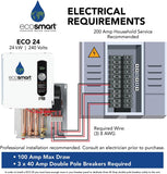 ECO 24 24 KW at 240-Volt Electric Tankless Water Heater with Patented Self Modulating Technology, 17 x 17 x 3.5