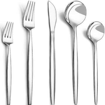 40-Piece Silverware Set for 8, Stainless Steel Flatware Cutlery Set Included Knife Spoon and Fork, Kitchen Utensils
