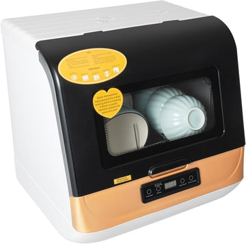 Countertop Mini Dishwasher, Portable 3 Washing Programs Dish Cleaner, Air-Dry Function Compact Dishw