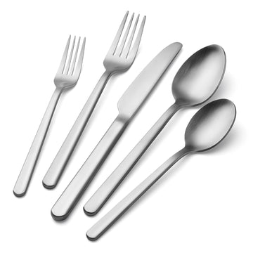 Matte Silver 20-Piece Forged Flatware Set for 4, 18/10 Stainless Steel