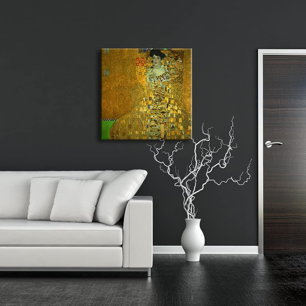 Portrait of Adele Bloch-Bauer I,1907 by Gustav Klimt Famous Paintings Canvas Wall Art Bedroom Wall Decor Canvas