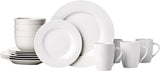 16-Piece Porcelain Dinnerware Set, Microwave and Dishwasher Safe, Service for 4, Plates, Bowls and Mugs, White