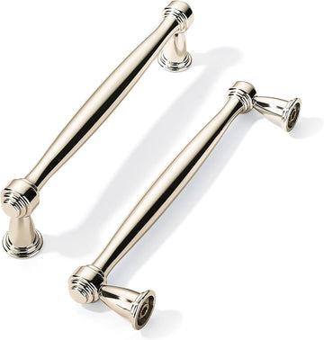 10 Pack Polished Nickel Cabinet Pulls 3 Inch(76mm) Hole Centers Cabinet Pulls Kitchen Cabinet Hardware for Cupboard