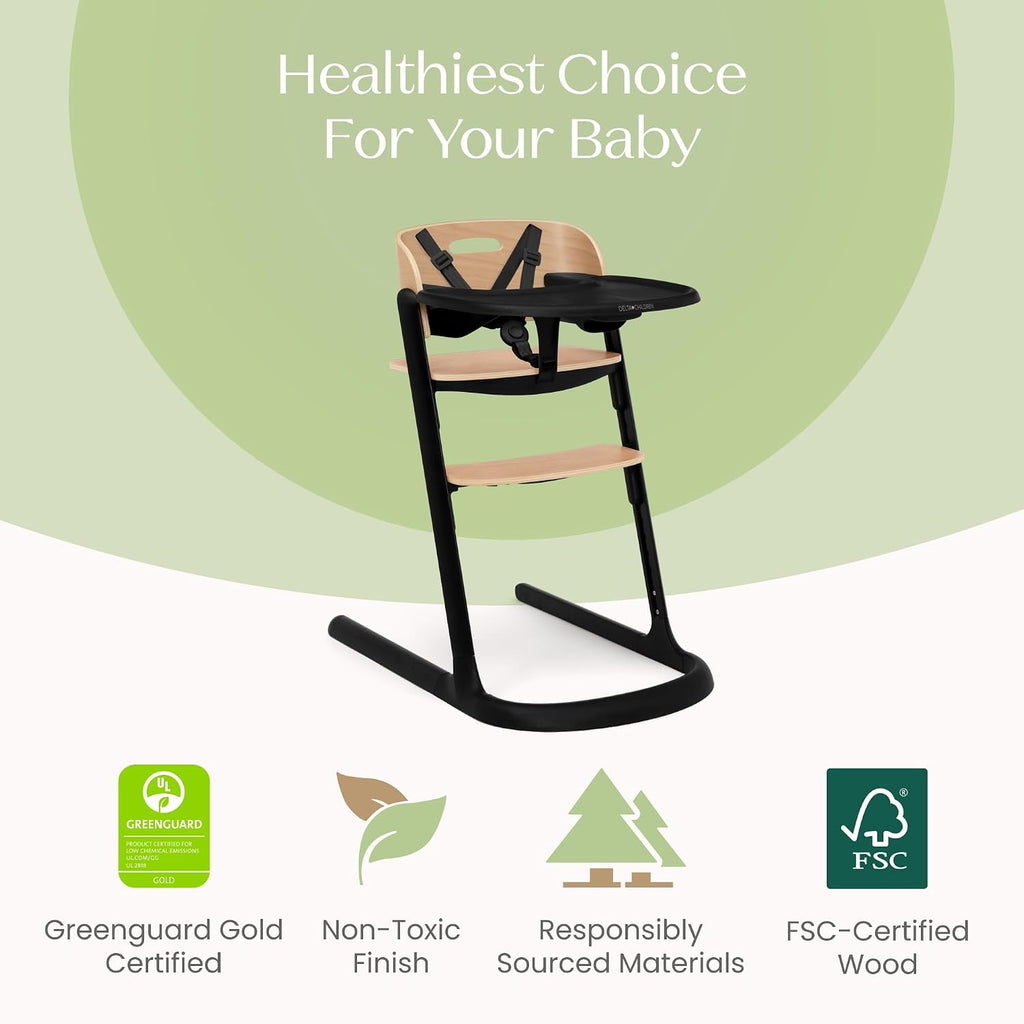 Versa Adjustable 3-in-1 High Chair for Babies & Toddlers - 3 Growing Stages from Infant to Adult Seating - Greenguard