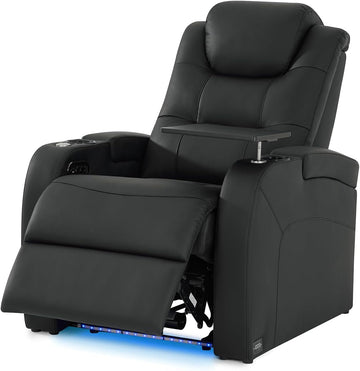 Home Theater Seating Simple Style Top Grain Nappa Leather Recliners Chair Dual Power Movie Gaming Sofa Chair Electric