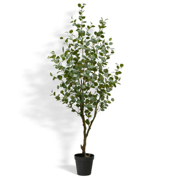 Faux Eucalyptus Tree, 7 ft, Black, Home Decor