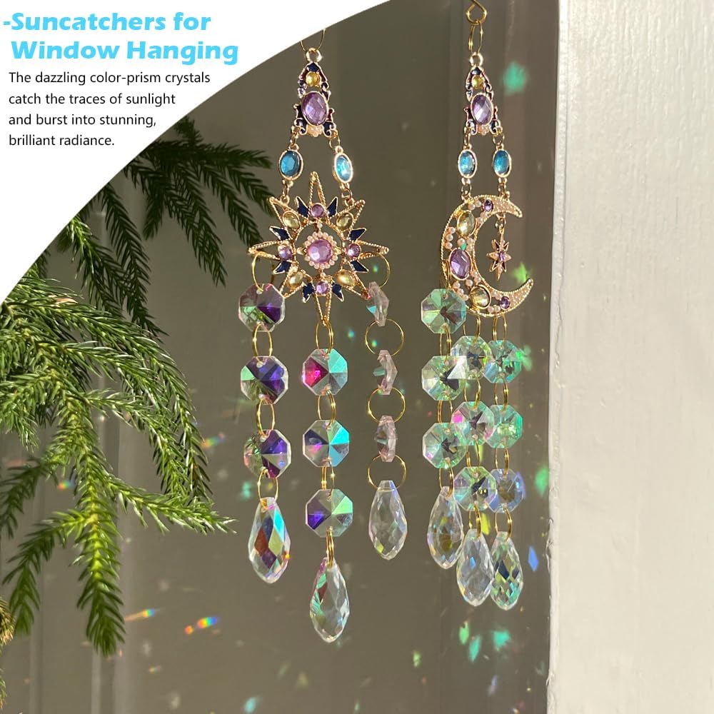 Crystal Suncatcher, Sun Catcher Crystals for Window Hanging, Crystal Wind Chimes Outdoor Indoor Decoration