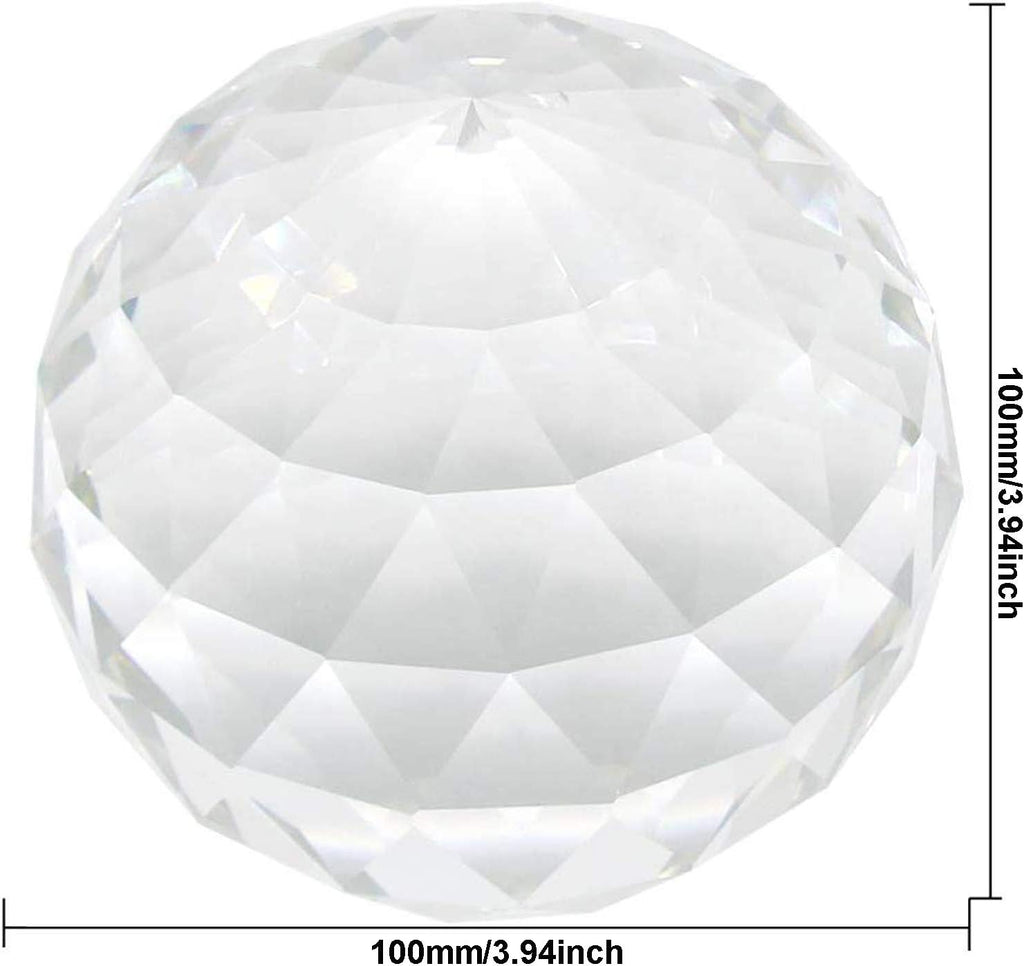 Clear Glass Crystal Ball Prism Suncatcher Rainbow Maker, Sphere Faceted Gazing Ball for Window, Feng Shui