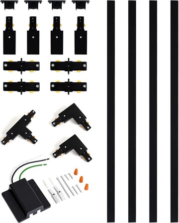 13FT H Track Lighting Rails Kit, Black