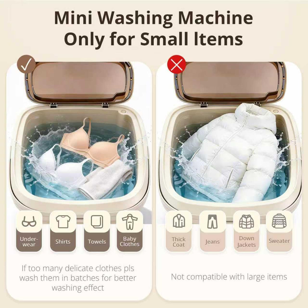 Portable Washing Machine, 16L Upgraded with Spin Basket, Small Washer portable for Underwear, Delicate Clothes, and Light Laundry, Suitable For Travel, Camping,Apartments, Dormitories, Hotels (Beige)