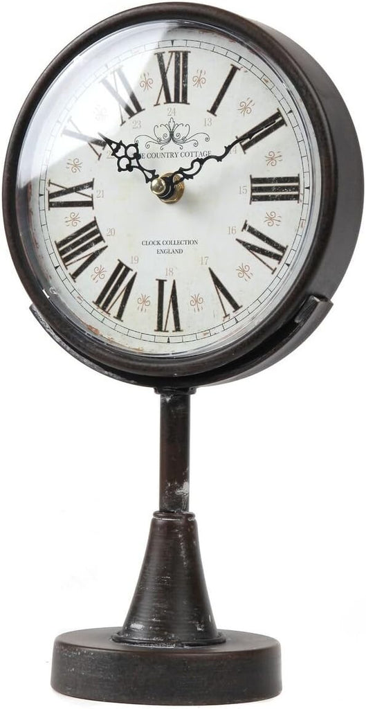 Lily's Home Antique Inspired Decorative Mantle Clock with Large Roman Numerals