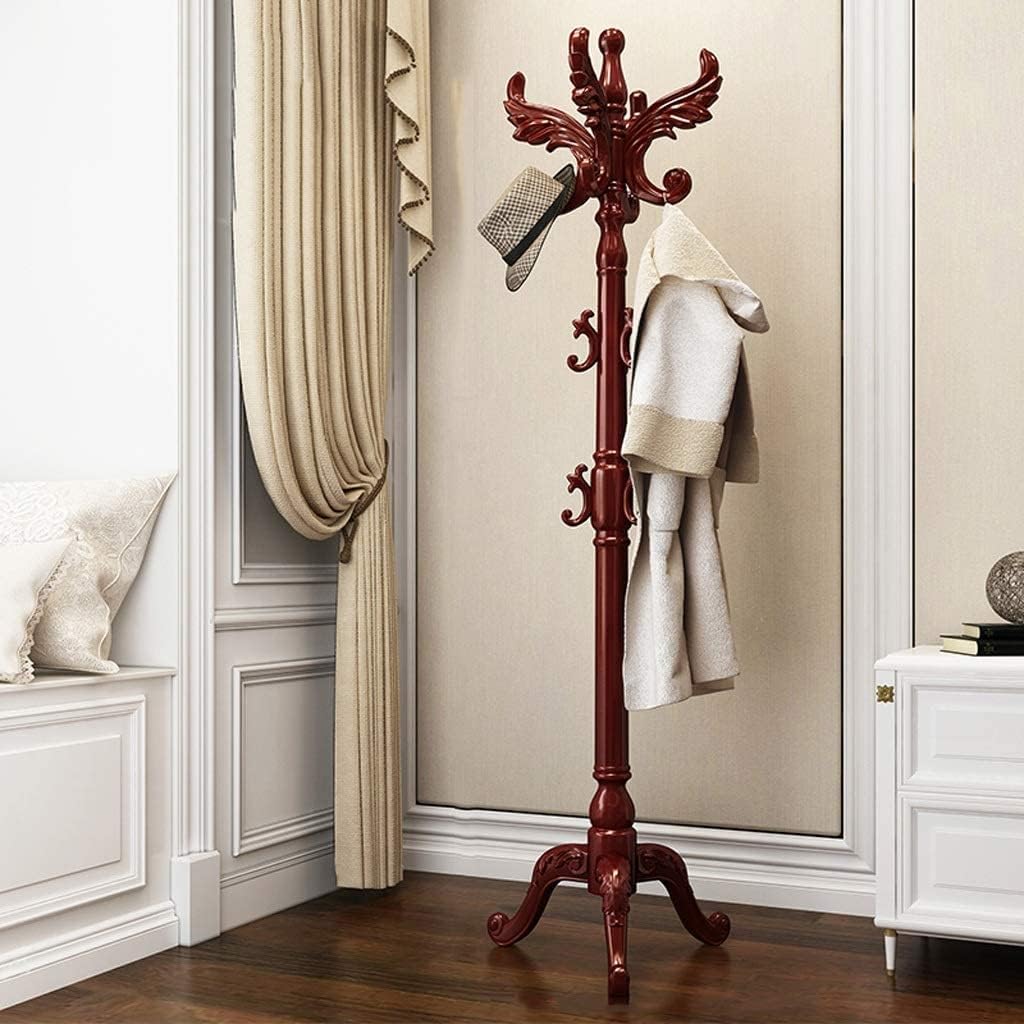 Coat Rack Stand Solid Wood Classical Coat Rack Test Hanger Floor Coat Rack Standing Coat Rack (Color : White)