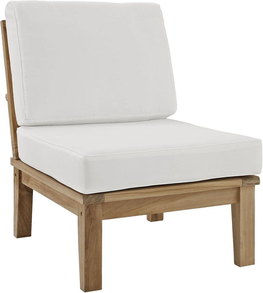 Marina Premium Grade A Teak Wood 9-Piece Outdoor Patio Furniture Set in Natural White