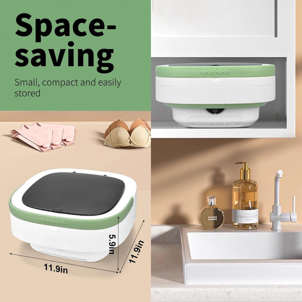 Portable Washing Machine, 16L Upgraded Mini Washer with Spin Basket Laundry Machine, 3 Cleaning Modes Suitable for Small Clothes, Foldable Design Ideal for Hotel, Home, Apartment and Campain