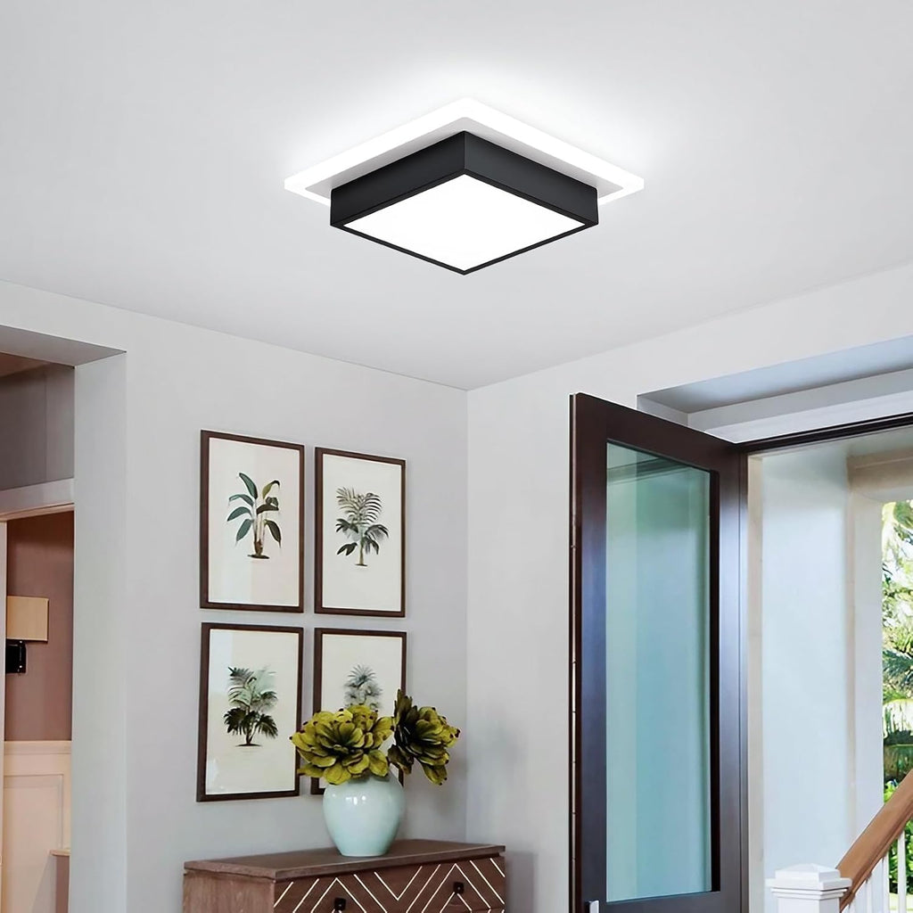 Modern LED Ceiling Light, Kitchen Ceiling Light, 6000K Cold White Flush Mount Ceiling Lamp, Square Hallway Lighting