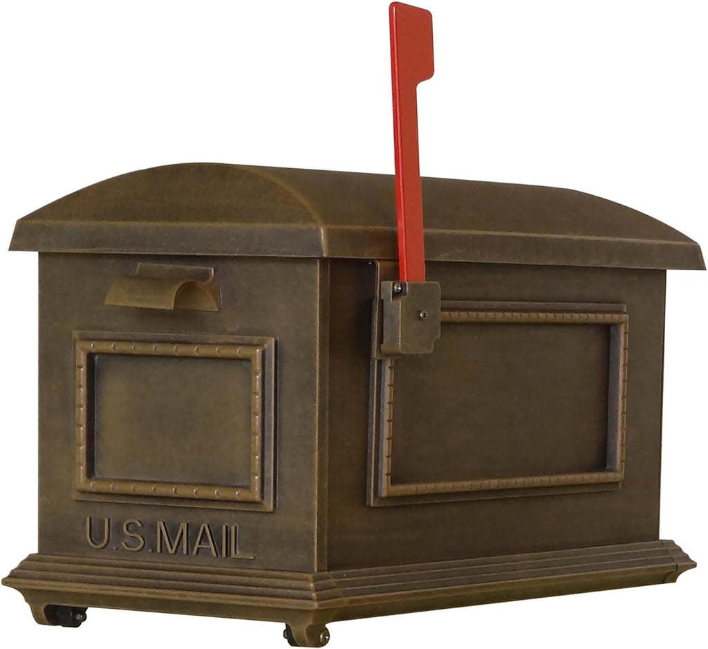 Traditional Curbside Mailbox - Copper Aluminum Mailbox for Post Mount