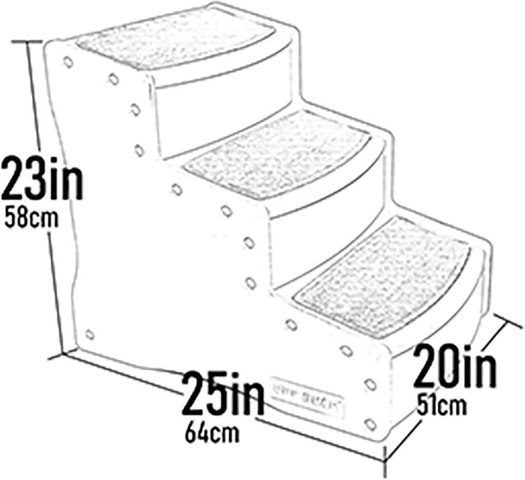Pet Gear Easy Step III Extra Wide Pet Stairs, 3 Step for Dogs/Cats up to 200 pounds, Removable/Washable Carpet