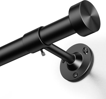 Heavy Duty Curtain Rods 32-150 Inch, 1 Inch Adjustable Black Curtain Rod for Windows, Extra Long Window Treatment