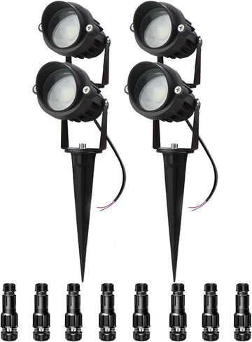 10W Landscape Lighting 12/24V Low Voltage Landscape Lighting LED Outdoor Spotlights 1000LM Waterproof Garden Uplights