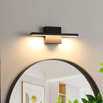Bathroom Light Fixtures Over Mirror, 12 Inch Black Bathroom Vanity Light, 11 Watts LED Modern Wall Sconce 3000K Bar