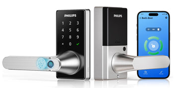 Upgraded Wi-Fi Smart Lock with Handle, Keyless Entry Door Lock, Smart Door Knob, Fingerprint Unlock, App Remote