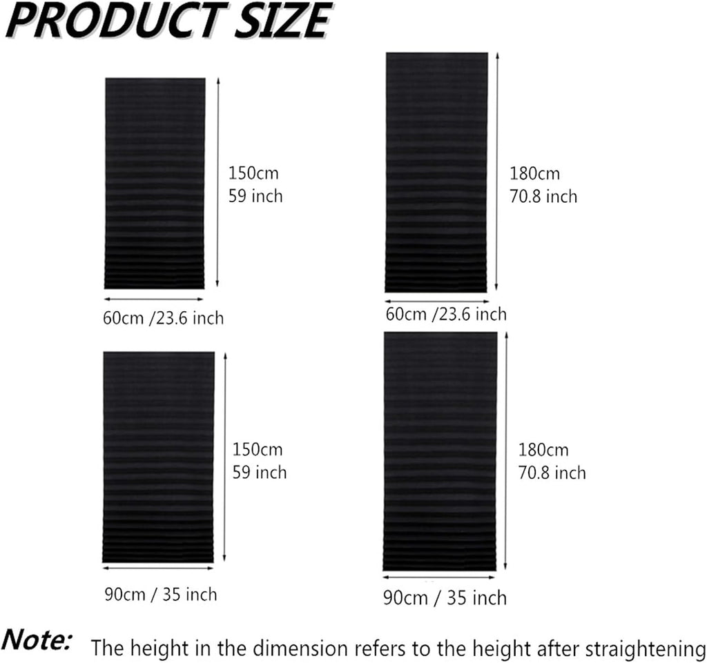 Blackout Blinds for Indoor Windows Cordless No Drill Easy Install Cut Size Pleated Paper Blinds Temporary Shades