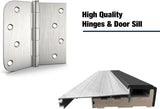 36 x 80 Textured Finished Fiberglass Door with Brickmould, Double-Sided Frosted Glass Modern Style for Home's Front