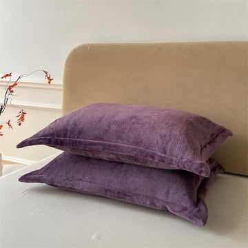 Flannel Pillow Cases King Size Set of 2, Super Soft and Cozy Fuzzy Fleece Pillow Case Cover 20 x 36 Inches with Zipper