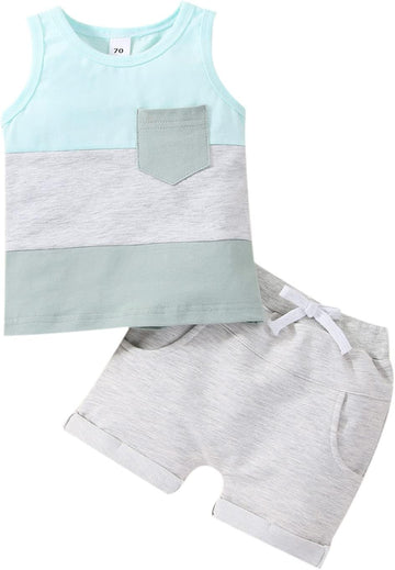 Toddler Baby Boy Clothes Sleeveless Shirts Shorts Set