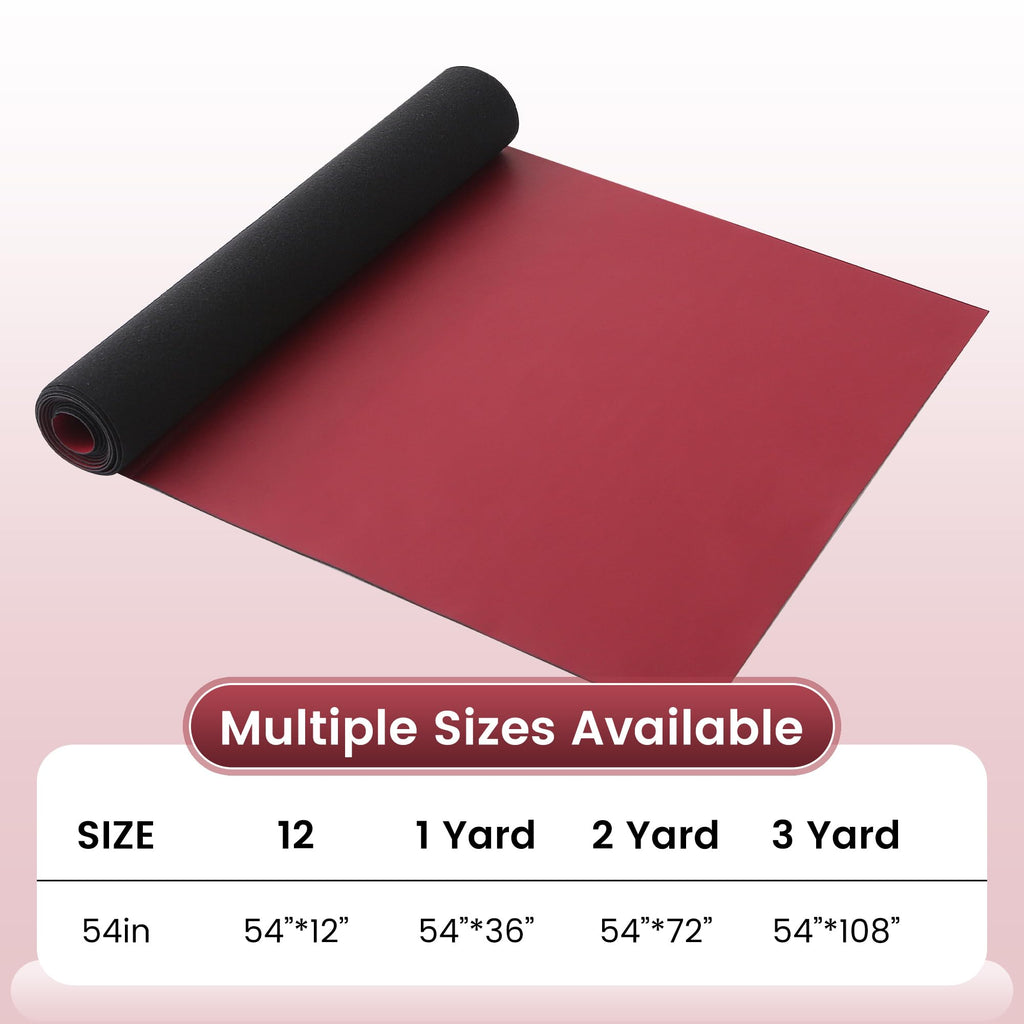 Smooth PU Faux Leather Fabric Sheets, 2 Yards 54" x 72", 0.8mm Thick