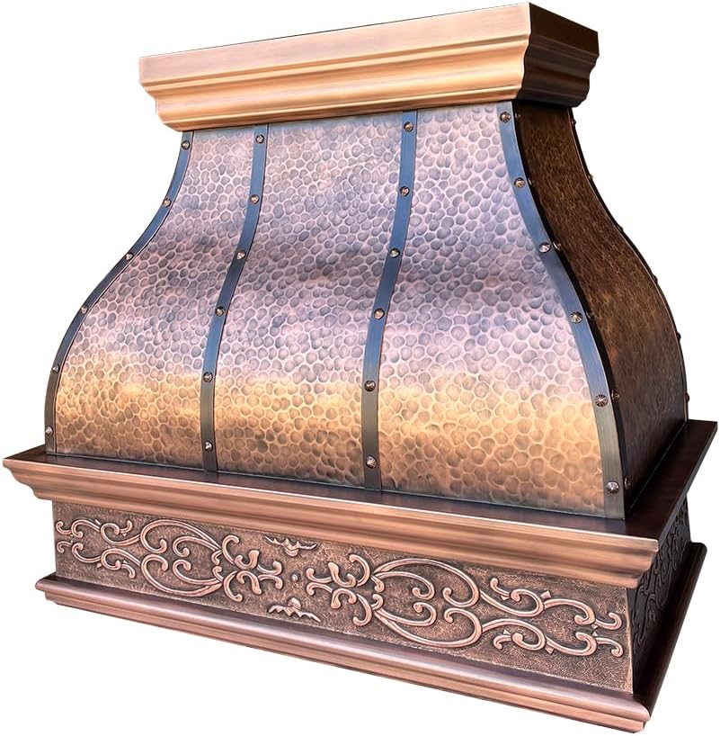36 Inch Copper Wall Mount Range Hood