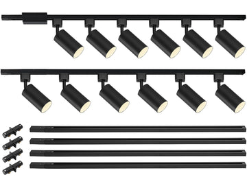 GU10 LED Track Lighting Kit, Black (No Bulbs)