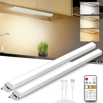 LED Under Cabinet Lighting Wireless, 2400mAh Rechargeable Cabinet Light, Battery Operated, Display Cabinet Lights