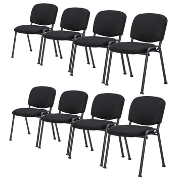 8-Pack Conference Chair Set - Stackable Guest Chair with Metal Frame, Padded Cushion, Stacking Reception Chair, Lobby