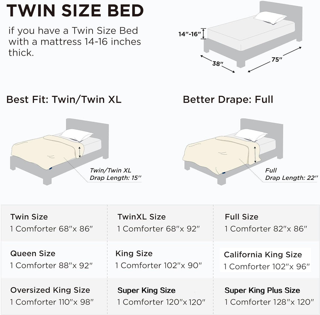 Soft Twin Size Comforter Duvet Insert-Lightweight Down Alternative Comforter with Corner Tabs-Breathable Machine