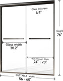 Double Sliding Shower Door 56-60 in W x 76 in H