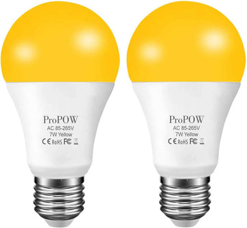 Amber Yellow LED Light Bulb, 7W Dusk to Dawn Bulbs 40W Equivalent A19 Auto on/Off LED Bulbs Outdoor Lights 580 Lumens