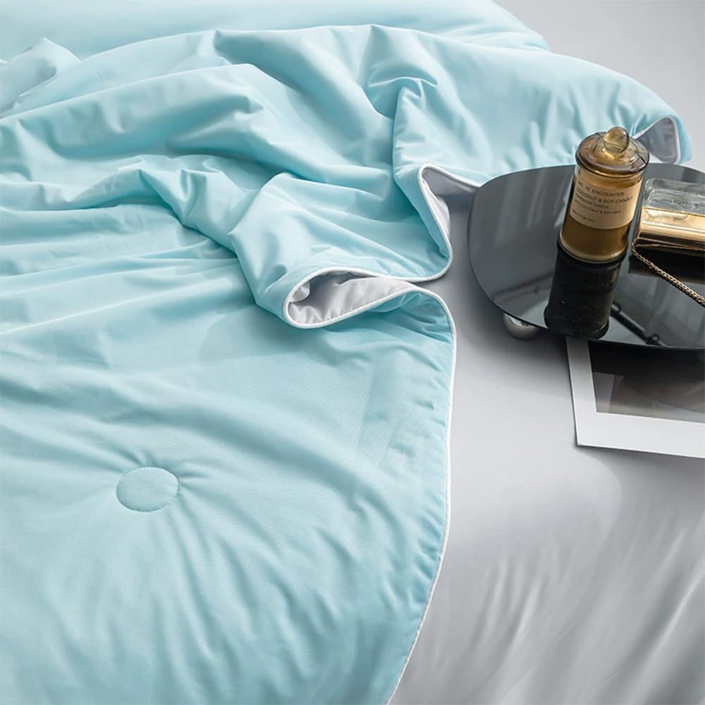 Cooling Comforter King, Cold Touch Fabric Absorbs Body Heat, Double-Sided Cool Design Soft Fluffy Cooling Blanket for